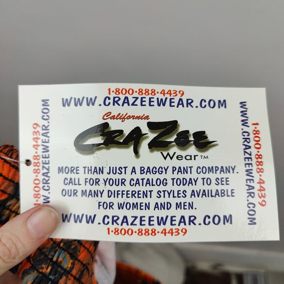 California Crazee Wear Style 510P Flames Shorts‎ Size Small Orange Black 90s NWT - Picture 3 of 4